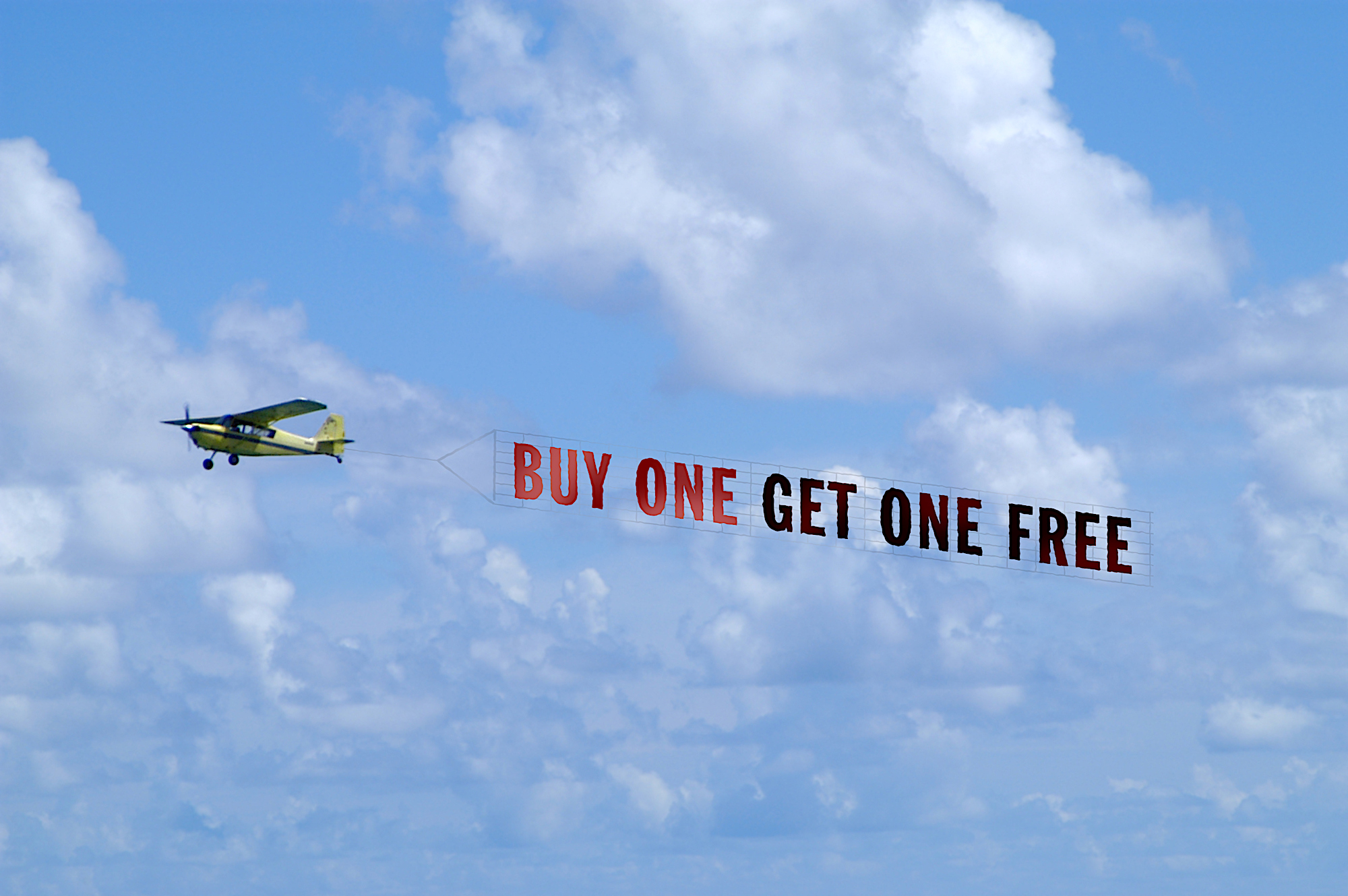 Mass advertising using aerial ads is cost effective